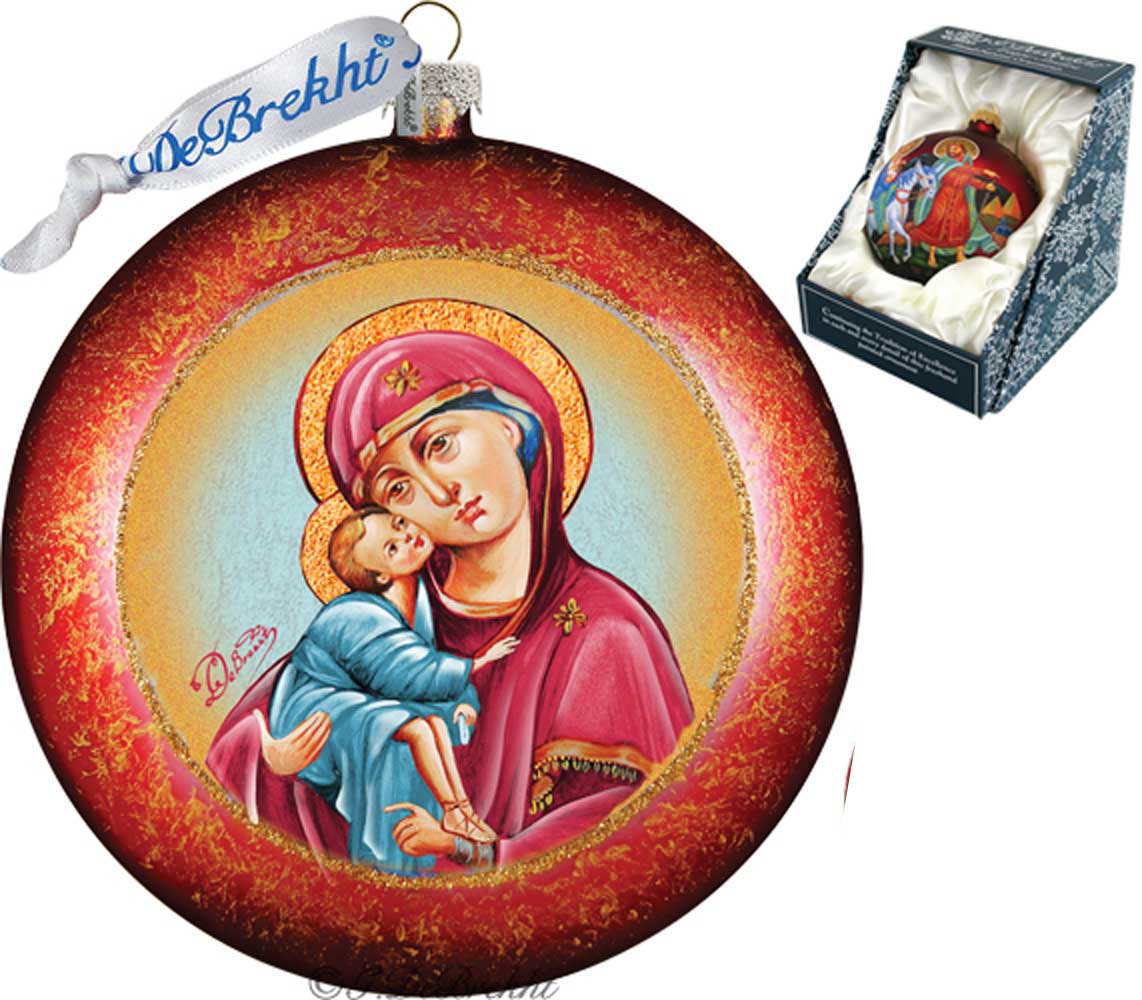 Mary & Joseph Glass Ornament