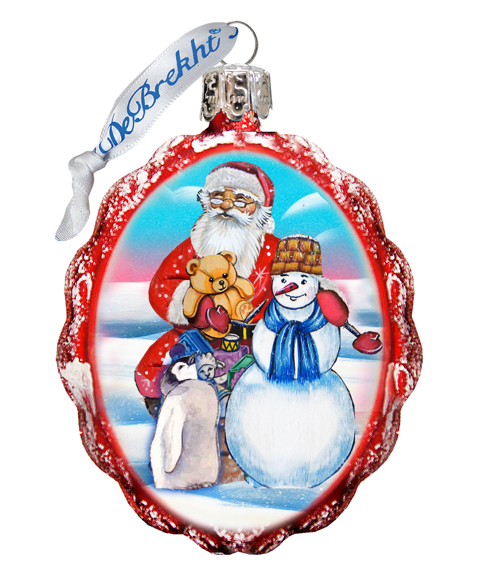 Gift Giving with Snowman Santa Ornament