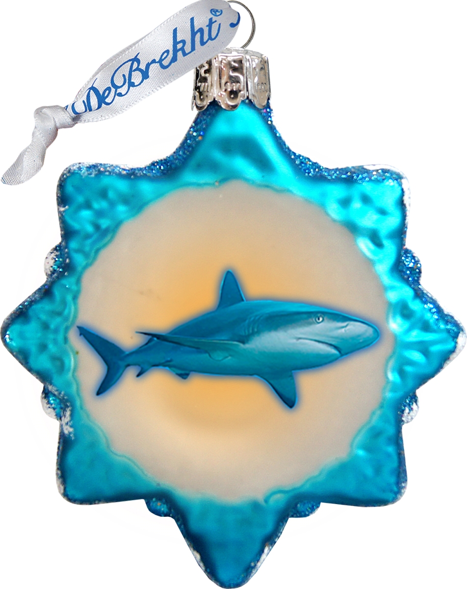 776287 Shark Keepsake Glass Ornament