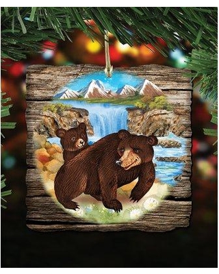 Picture of G.DeBrekht 8114081M Wooden Bear Cabin Decorative Hanging or Freestanding Figurine for Home & Garden