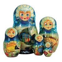 Picture of G.DeBrekht 130116 Russian Matryoshka Wooden Stacking Sea Princess 5-Nest Doll
