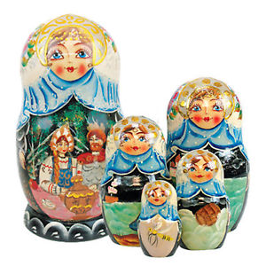 Picture of G.DeBrekht 1300913 Russian Matryoshka Wooden Stacking Tzar Sultan 5-Nest Doll