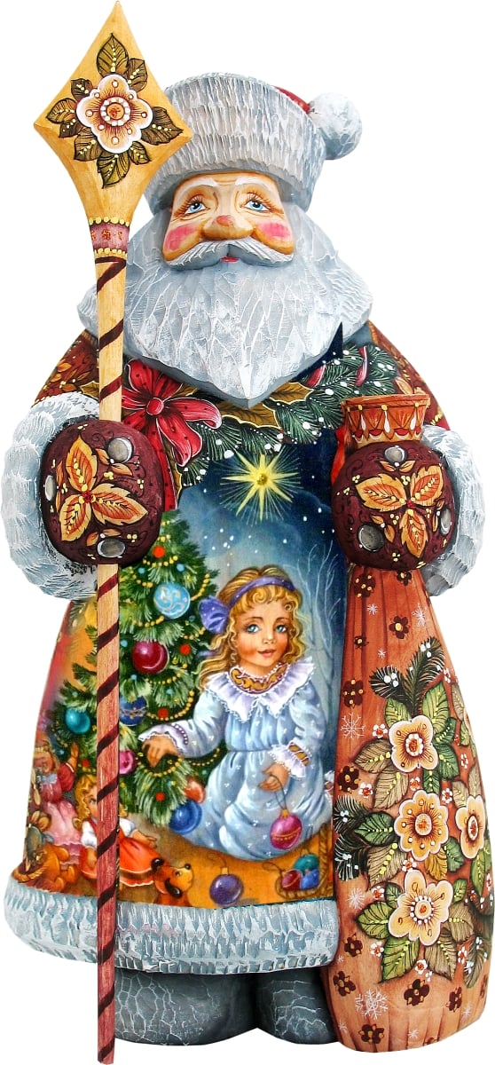 215825 Nutcracker Clara Wood Carved Hand Painted Santa Clause Figurine