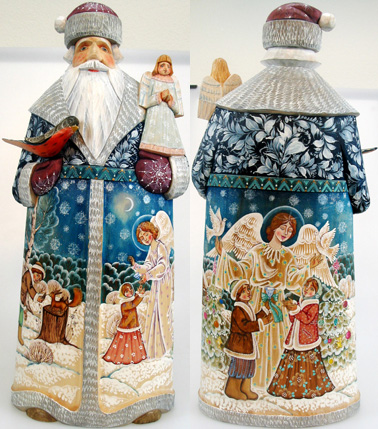 Picture of G.DeBrekht 215860 Angelic Guidance Wood Carved Hand Painted Santa Clause Figurine