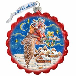 759-036 Santa on Goose Wreath Ornament