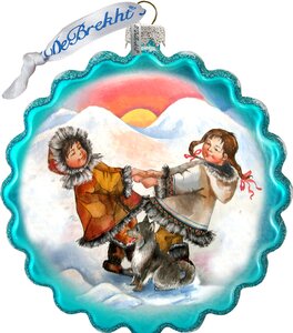 Alaska Kids Wreath Ornament