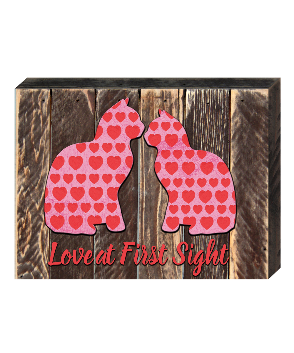 Love at First Sight Decorated Quote Art on Board Wall Decor
