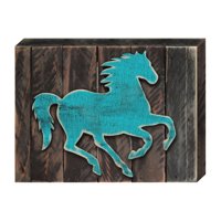 Western Vintage Stallion Art on Board Wall Decor