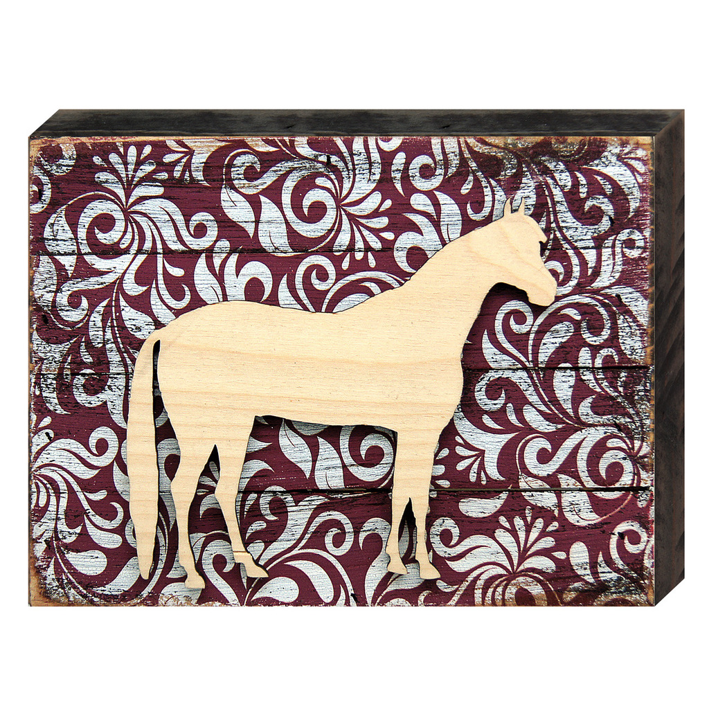 Pony Art on Board Wall Decor, UV Protective Coat