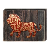 Lion Art on Board Wall Decor