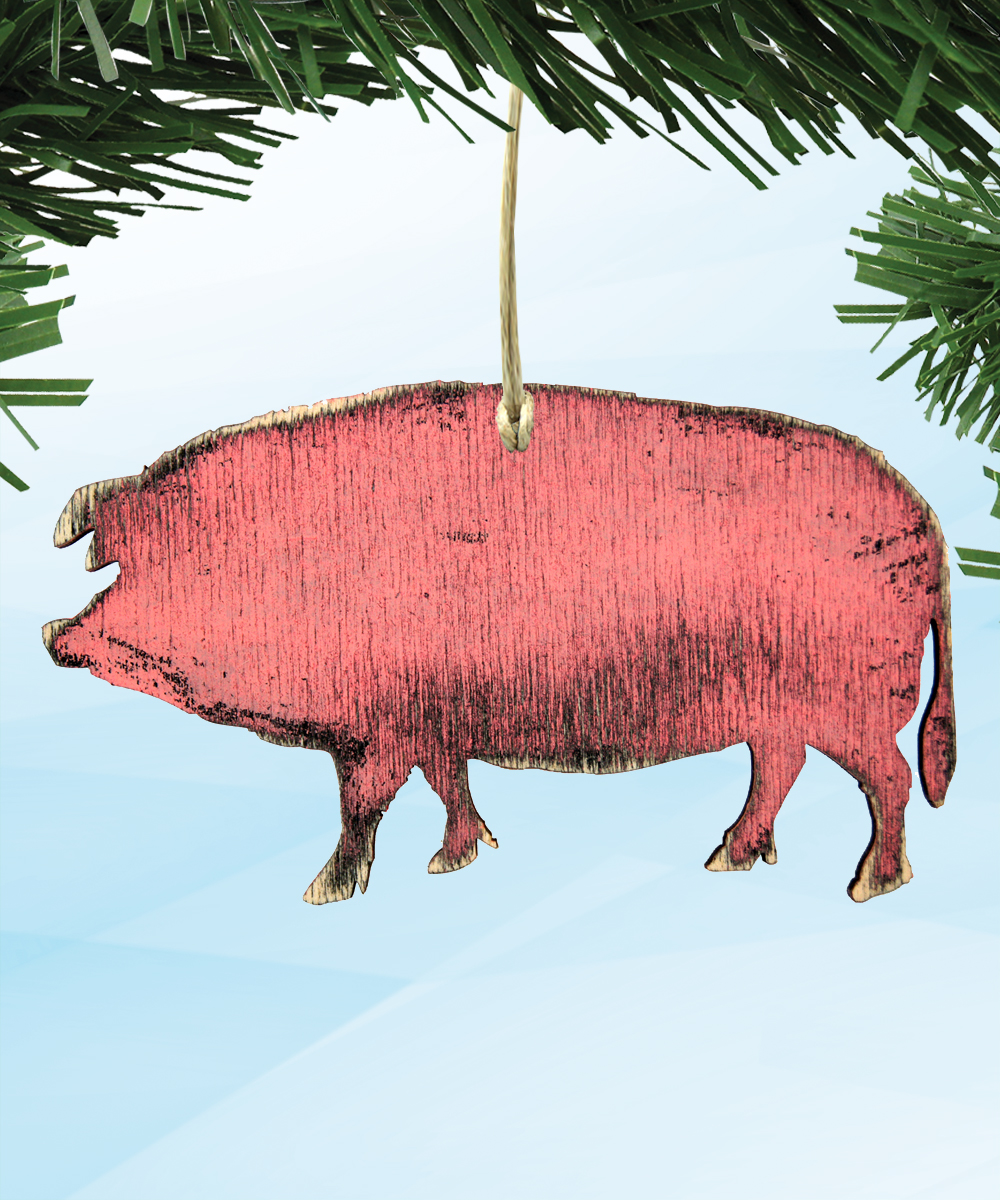 Pig Wooden Ornament