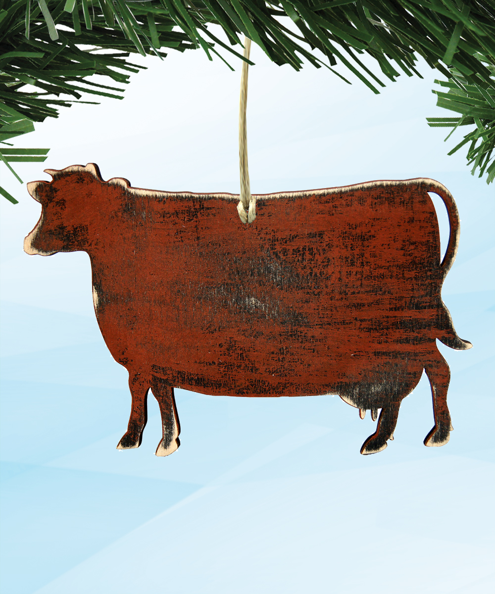 Cow Wooden Ornament