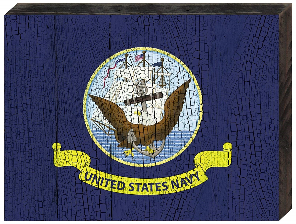 Navy Military Patriotic Flag Art on Board Wall Decor