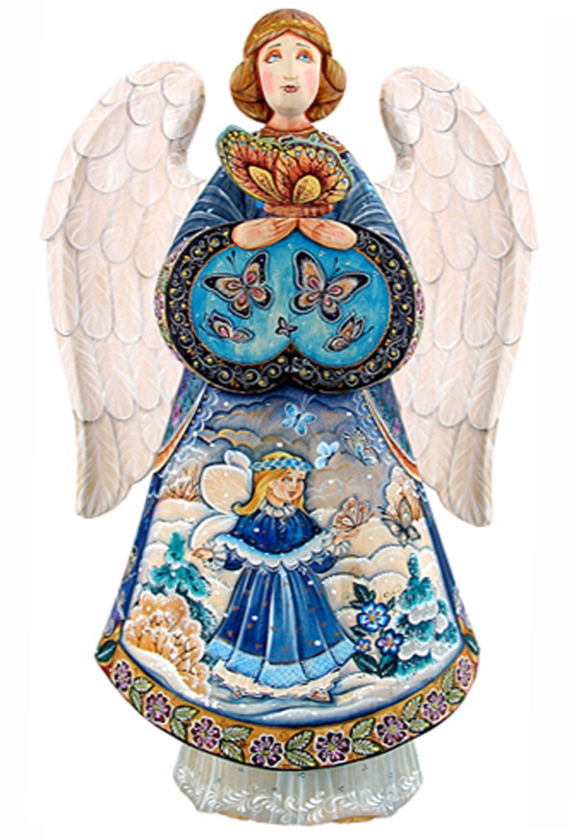 Picture of G.DeBrekht 251151 Celestial Butterfly Angel Wood Carved Santa Figurine