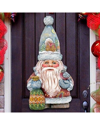 Picture of G.DeBrekht 8116410M Classic Christmas Santa Christmas Decor Wooden Decorative Hanging Or Freestanding Figurine for home and garden