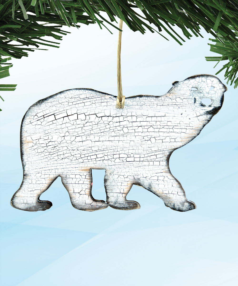 Polar Bear Wooden Magnet Wall Decor