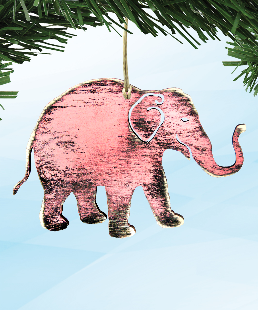 Elephant Wooden Ornament