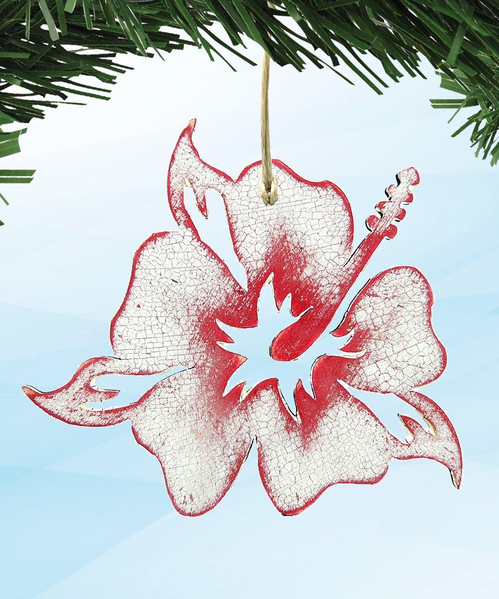 Hibiscus Flower Wooden Magnet Wall Decor