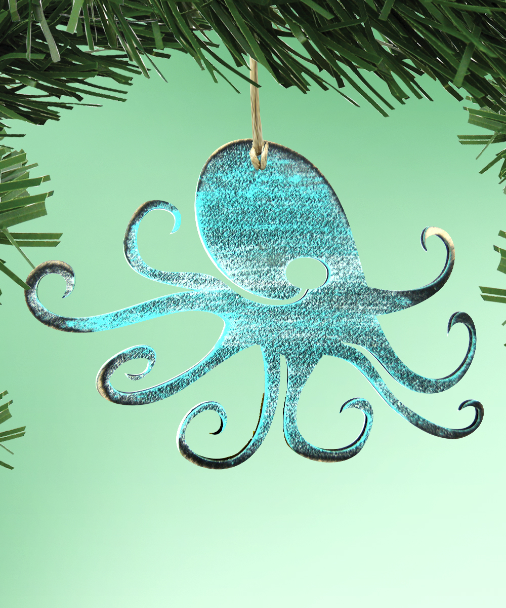 Octopus Wooden Ornament