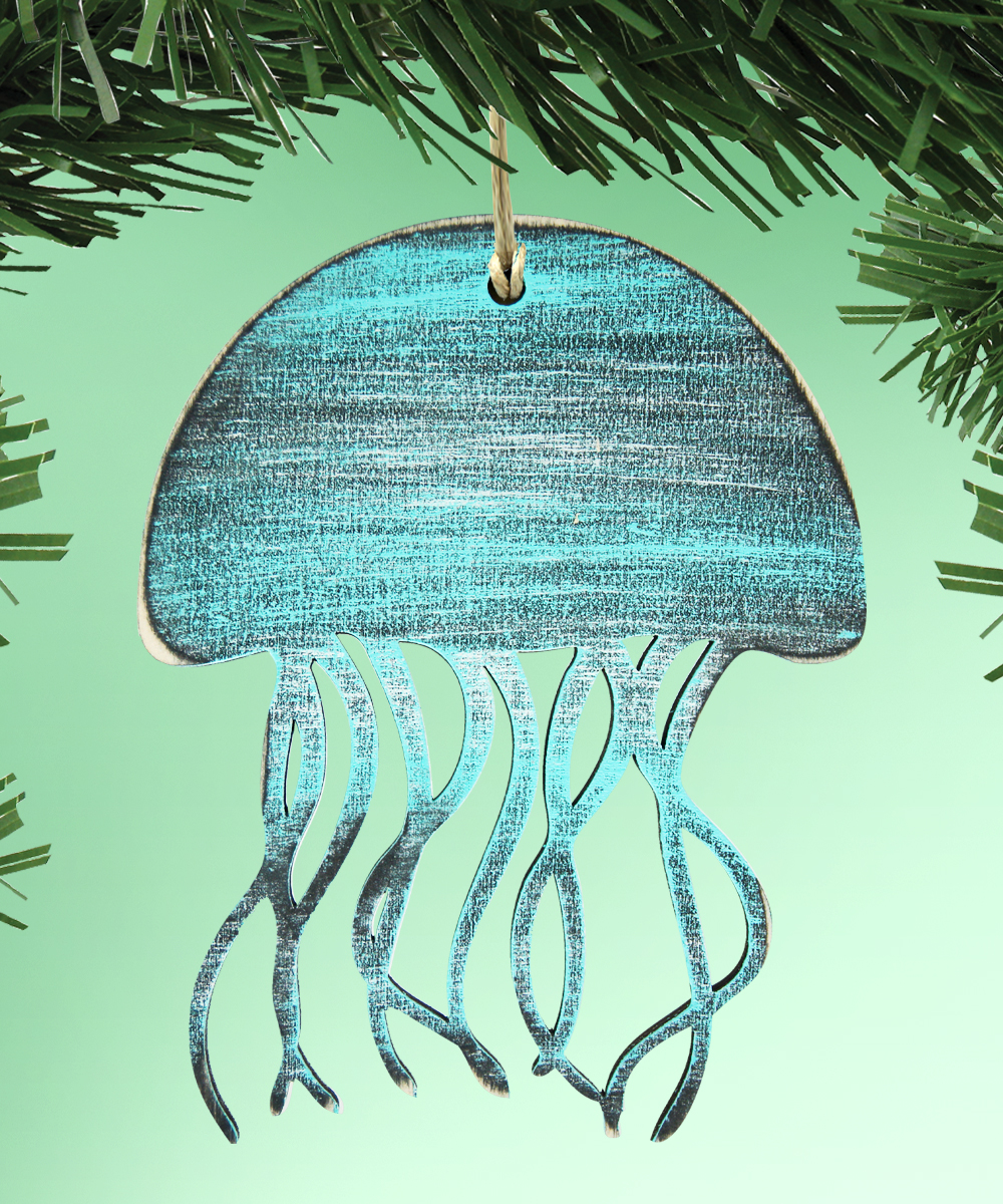 Jellyfish Wooden Ornament