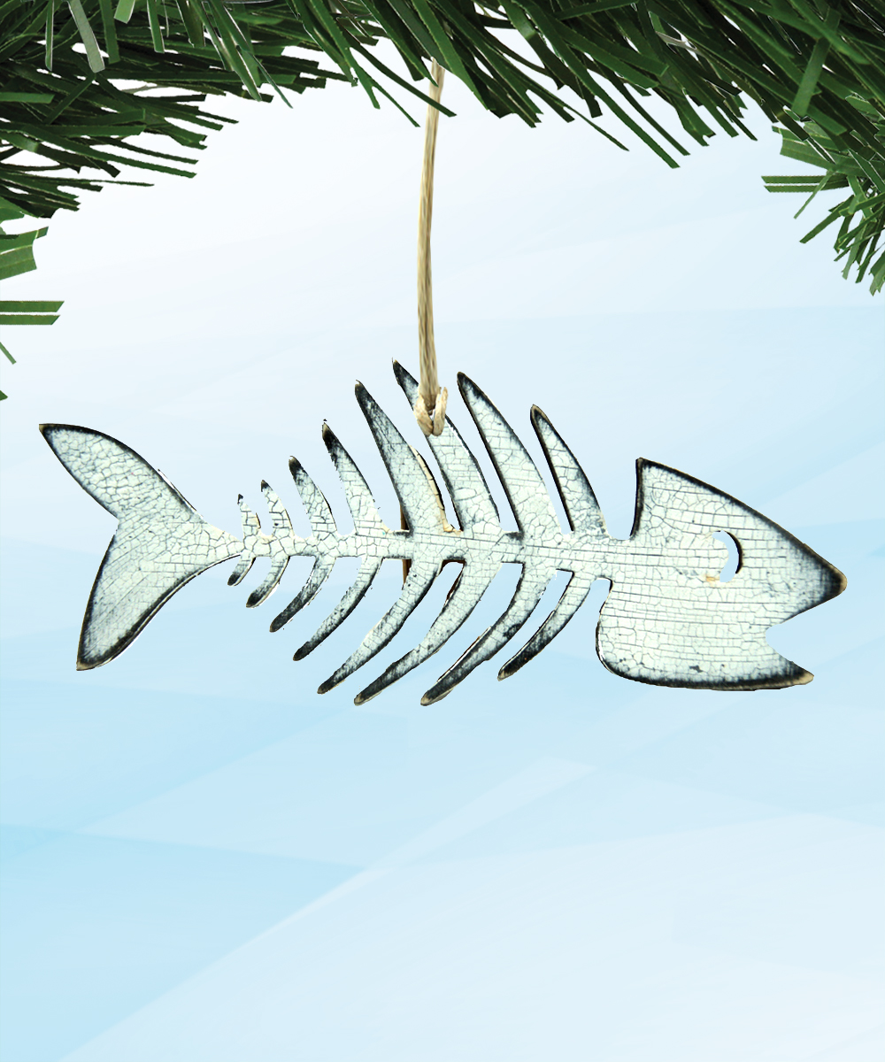 Fish Bones Wooden Ornament