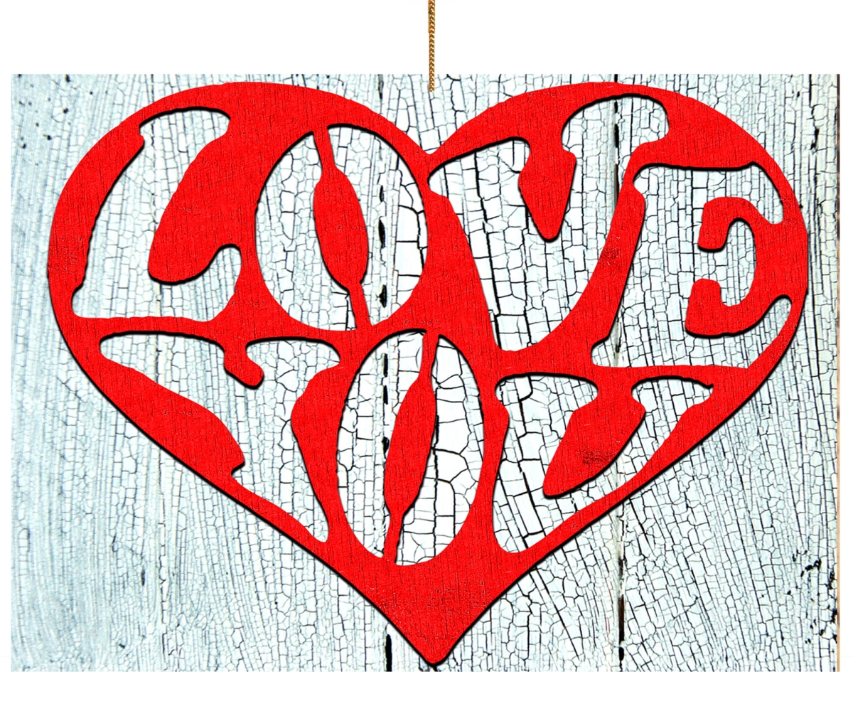 Heart of Love Wooden Magnet