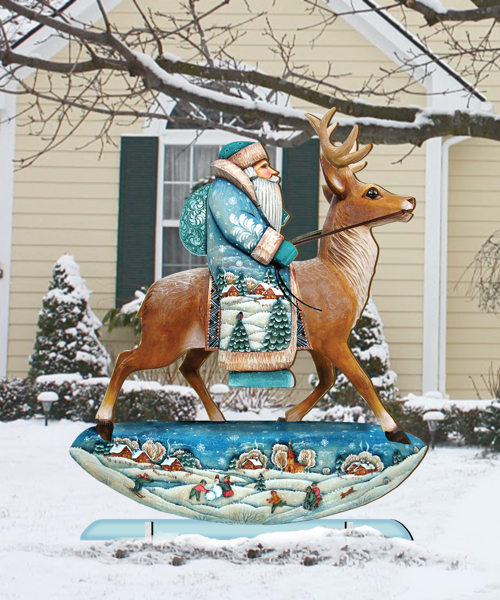 Reindeer Santa Free Standing Garden Decor