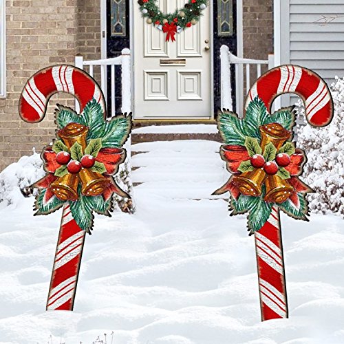 Rustic Christmas Candy Cane - Multicolor - 32in. x 24.25in. - Outdoor Decoration
