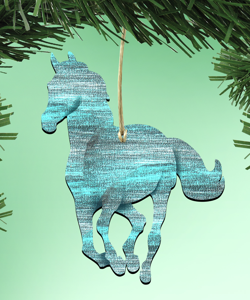Running Pony Wooden Ornament