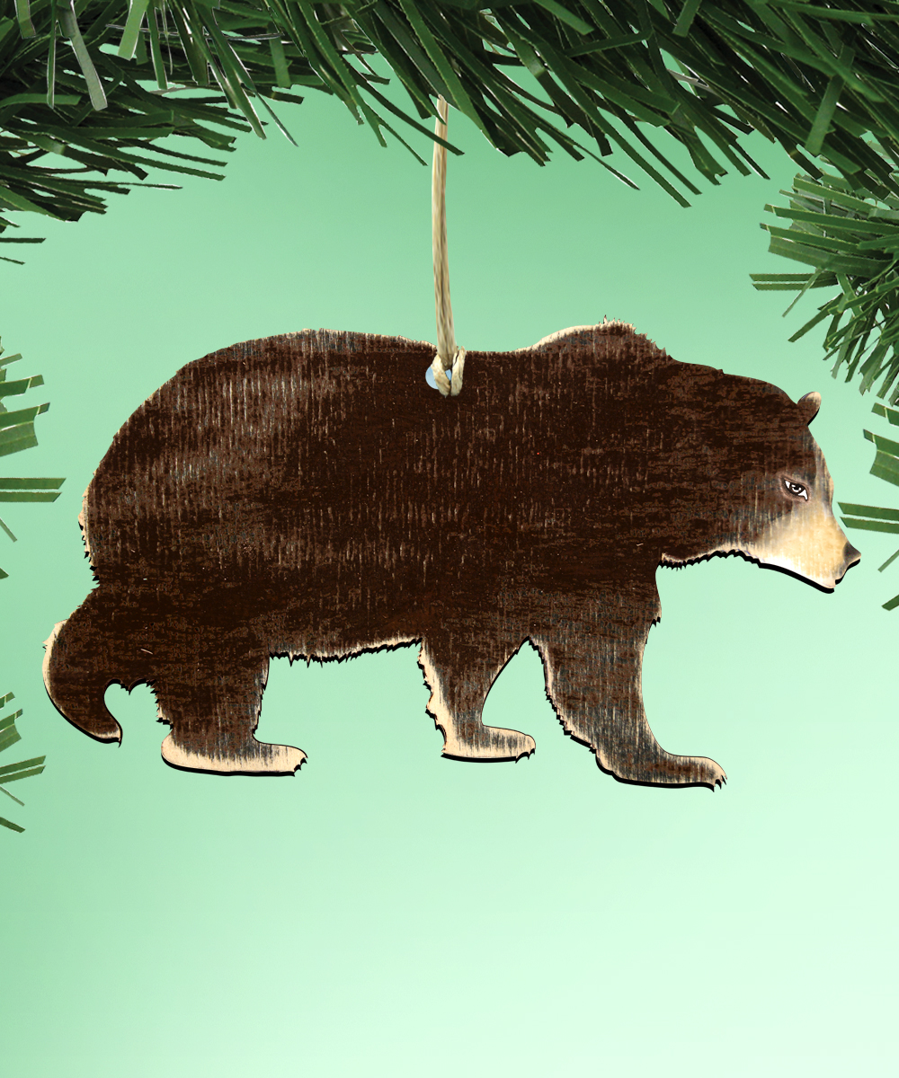 Black Bear Wooden Ornament