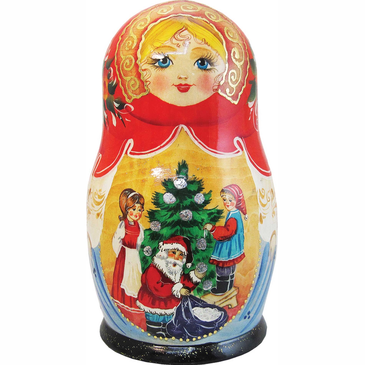 Picture of G.DeBrekht 130272 Christmas Night Russian Matryoshka Wooden Stacking 5 Nested Dolls