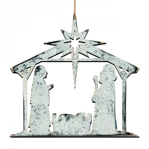 Nativity Holy Night Wooden Ornament