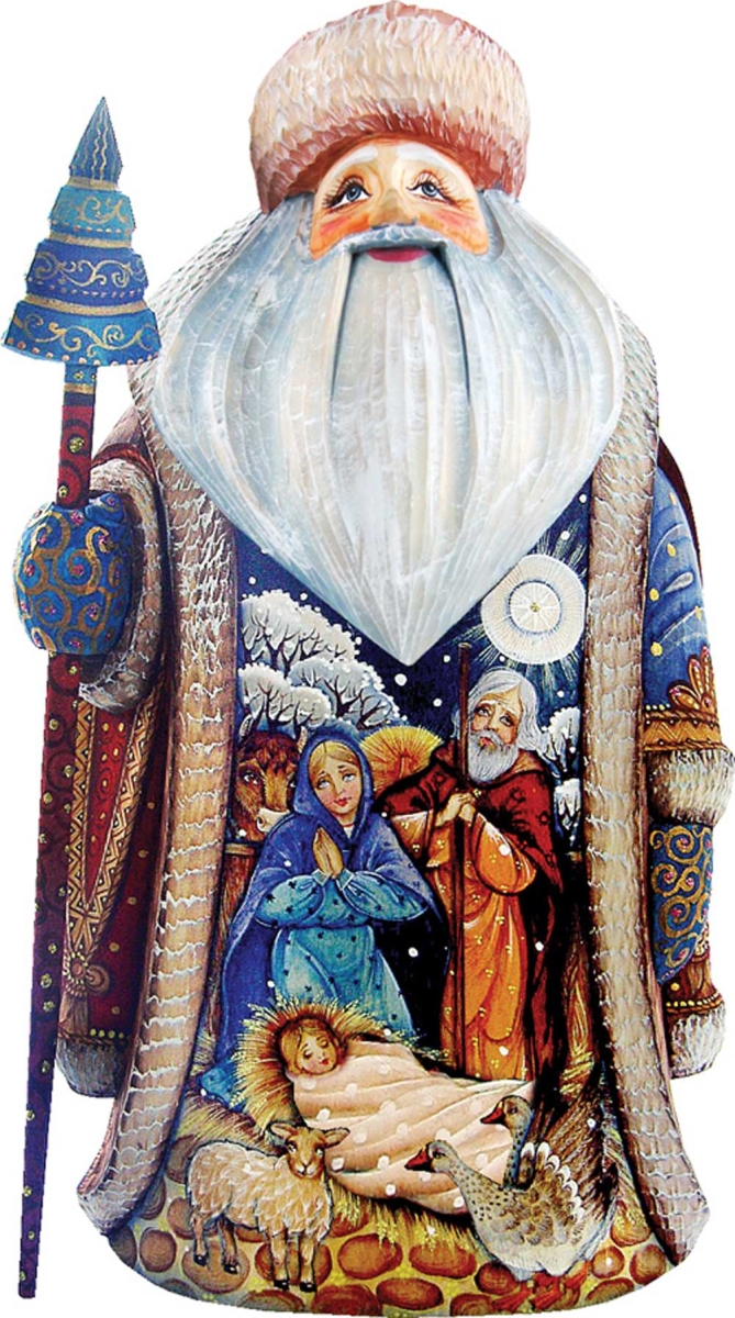 Picture of G.DeBrekht 241123 Magic Night Father Frost Wood Carved Hand Painted Santa Clause Figurine