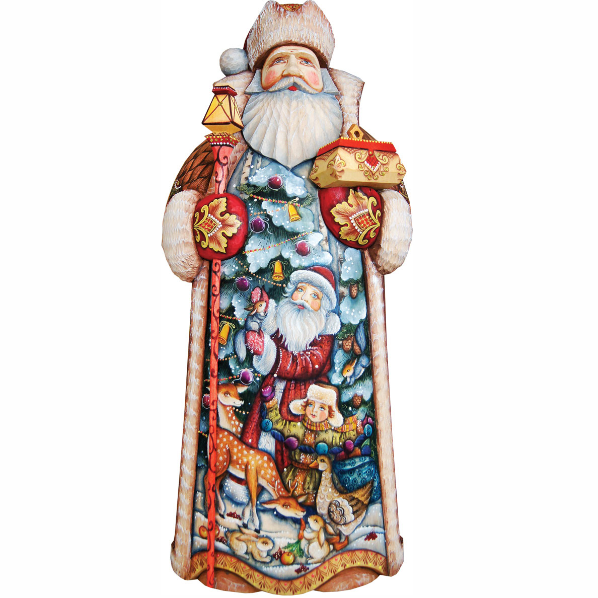 Picture of G.DeBrekht 215626 Delight Wood Carved Hand Painted Santa Clause Figurine