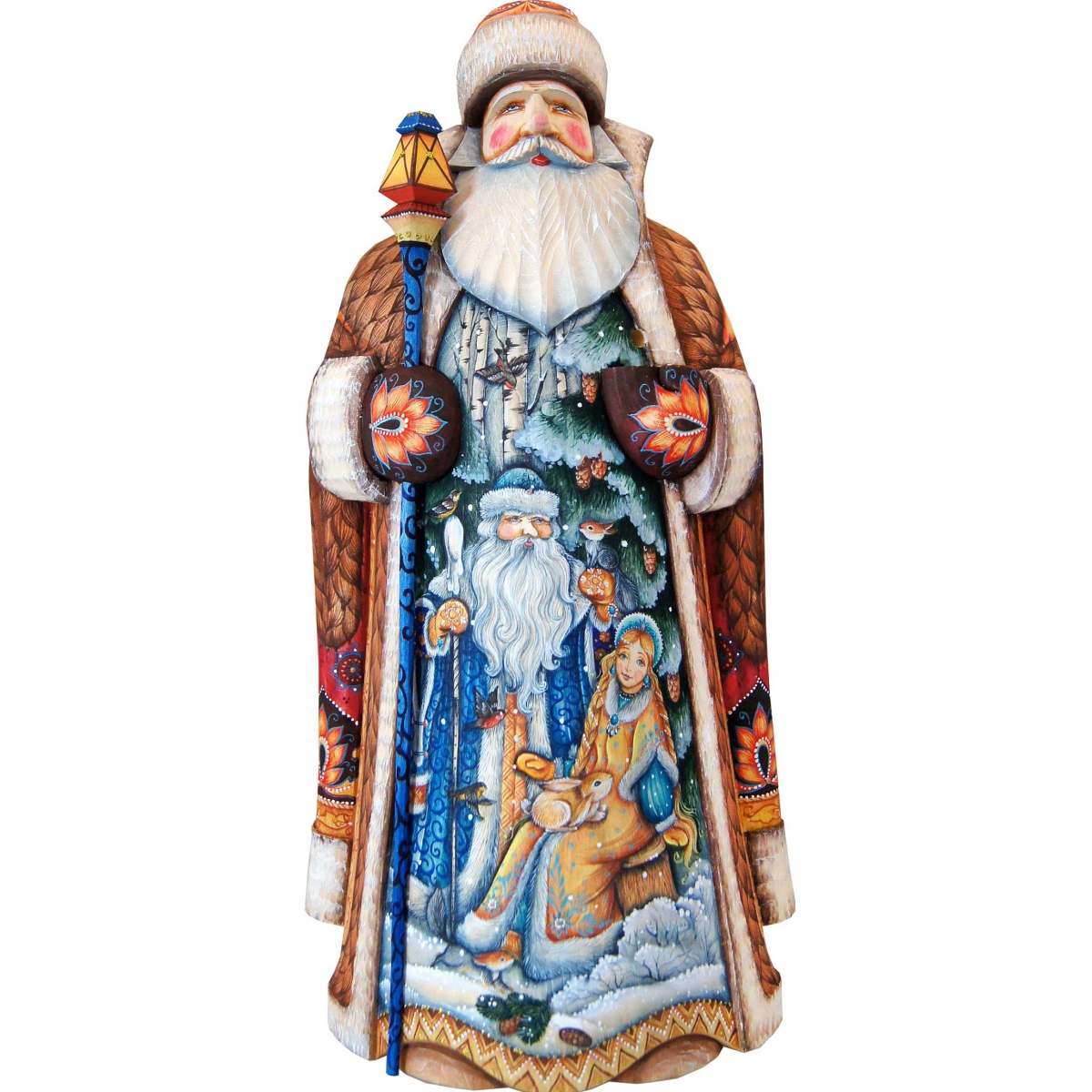 Picture of G.DeBrekht 215627 Father Frost Wood Carved Hand Painted Santa Clause Figurine