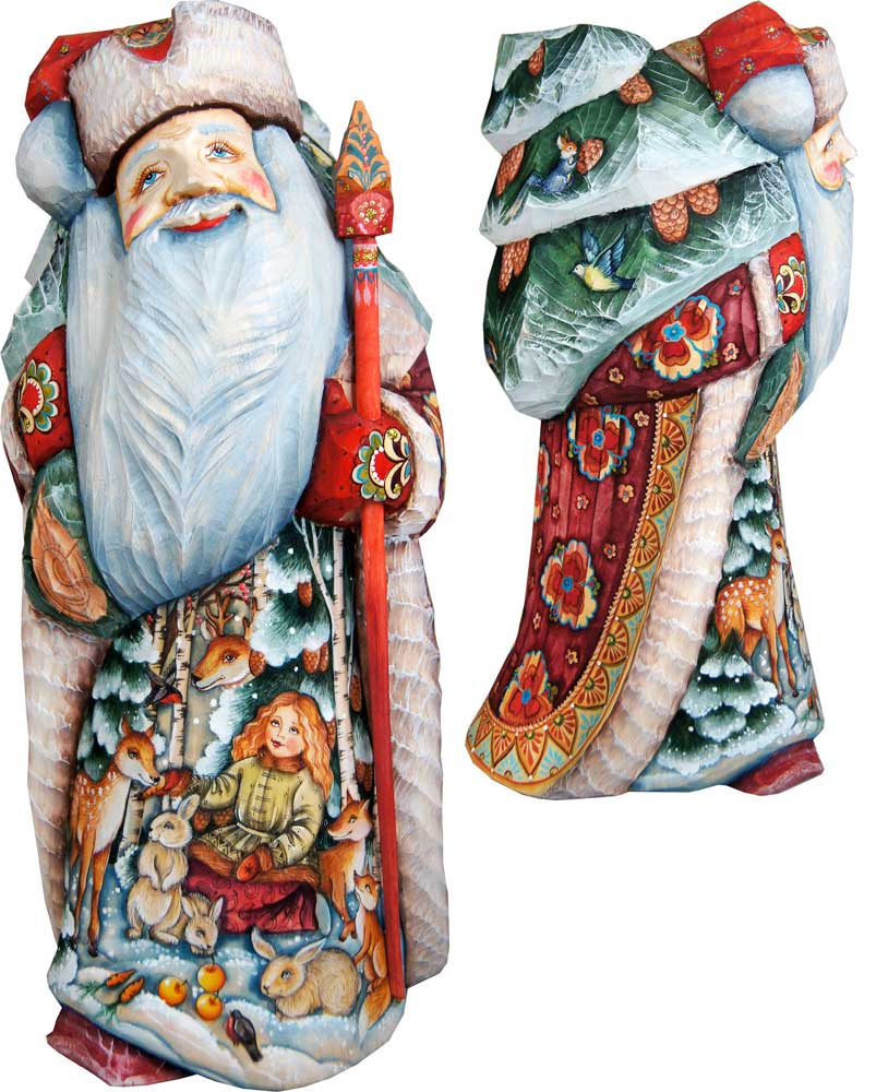 Picture of G.DeBrekht 241129 Winter Ballad Wood Carved Hand Painted Santa Clause Figurine