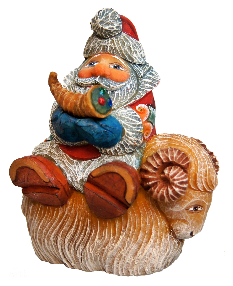Santa on Sheep Ornament