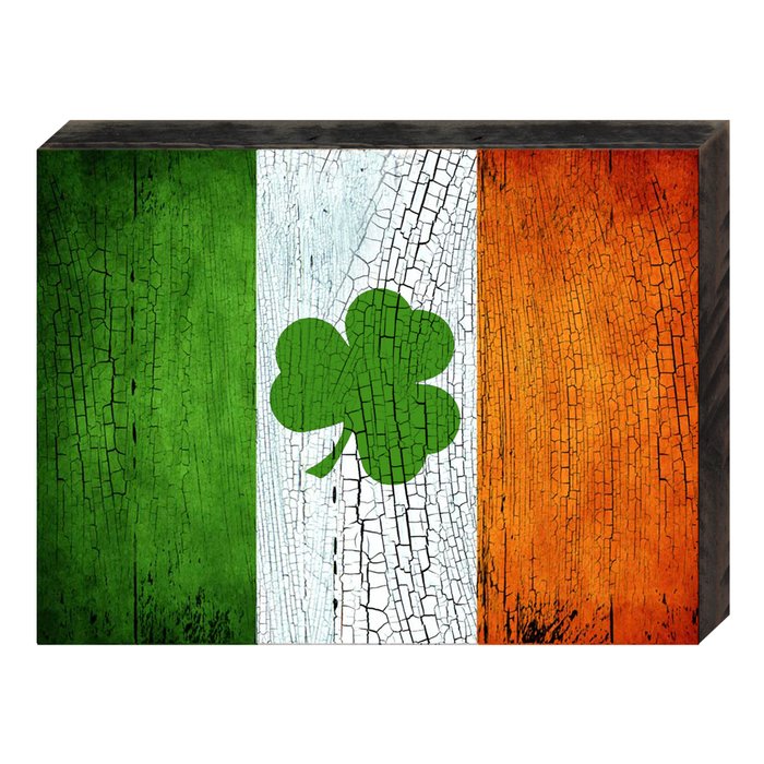 Ireland Flag Rustic Art on Board Wall Decor