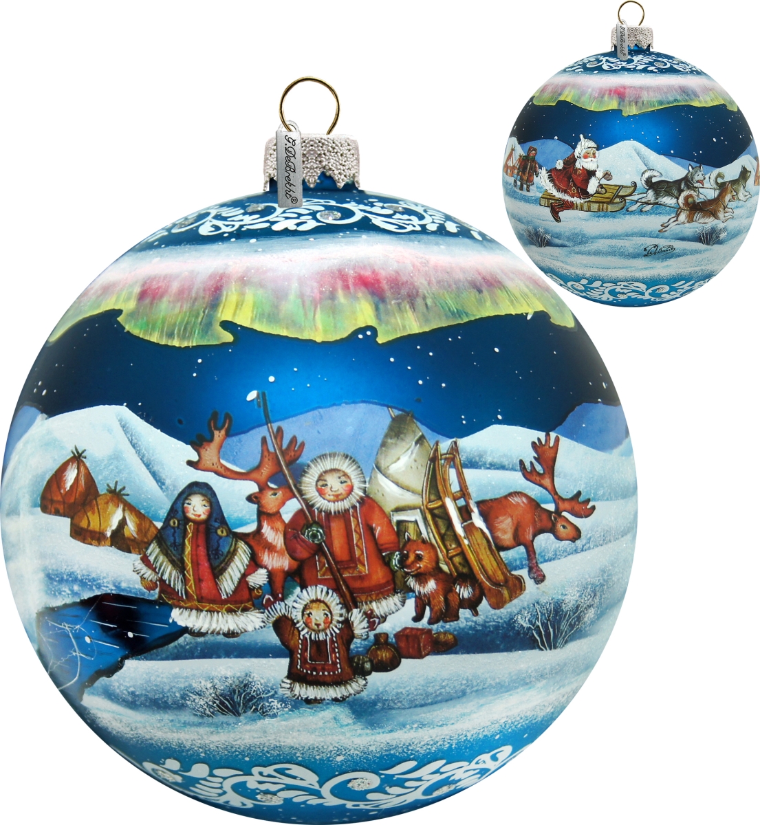 Limited Edition, Oversized Northern Light Ball Glass Ornament, Christmas Decor - 73856 by G.DeBrekht
