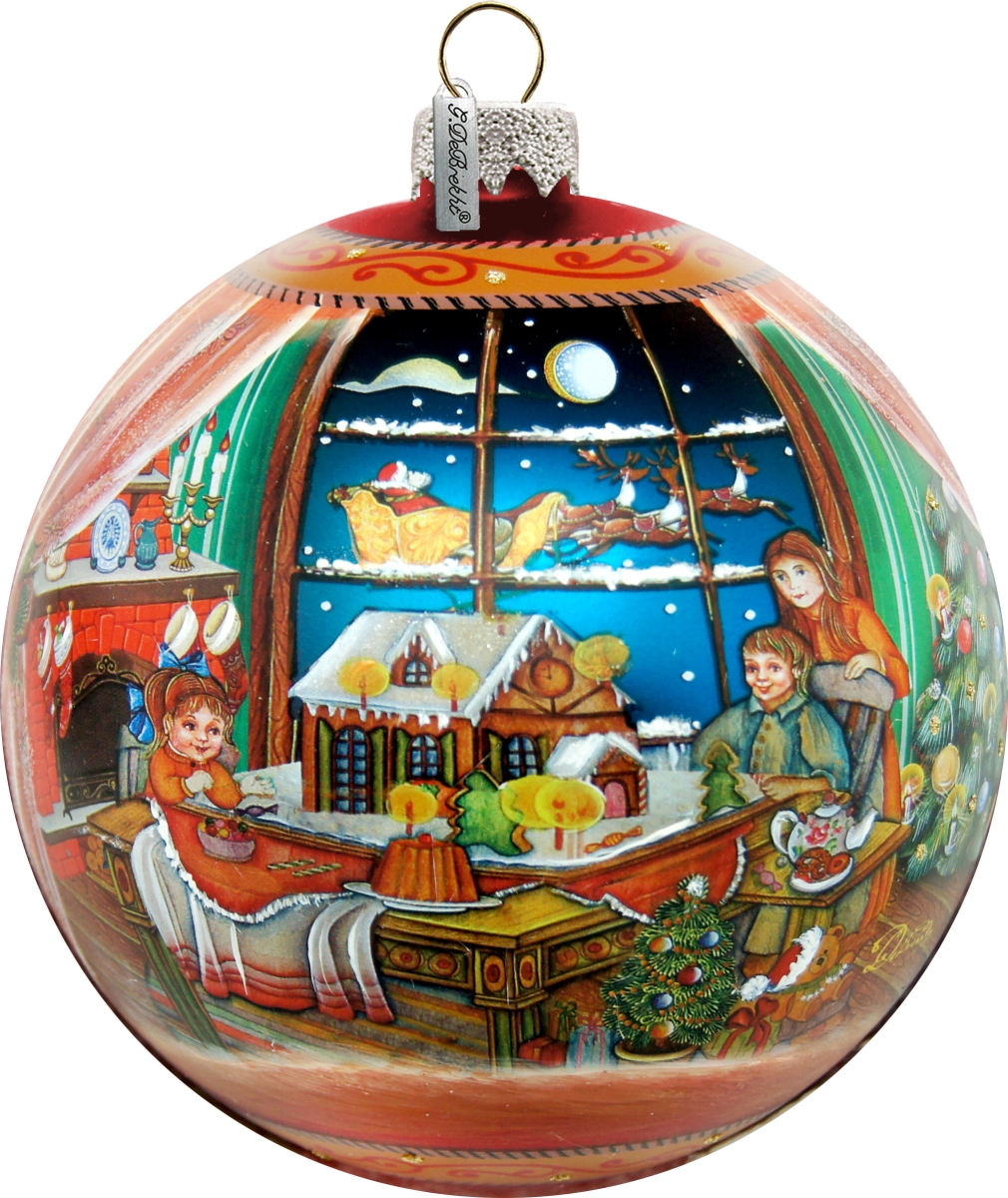Limited Edition, Oversized Christmas Arrival Up-Up and Away Glass Ornament, Christmas Decor - 73857 by G.DeBrekht