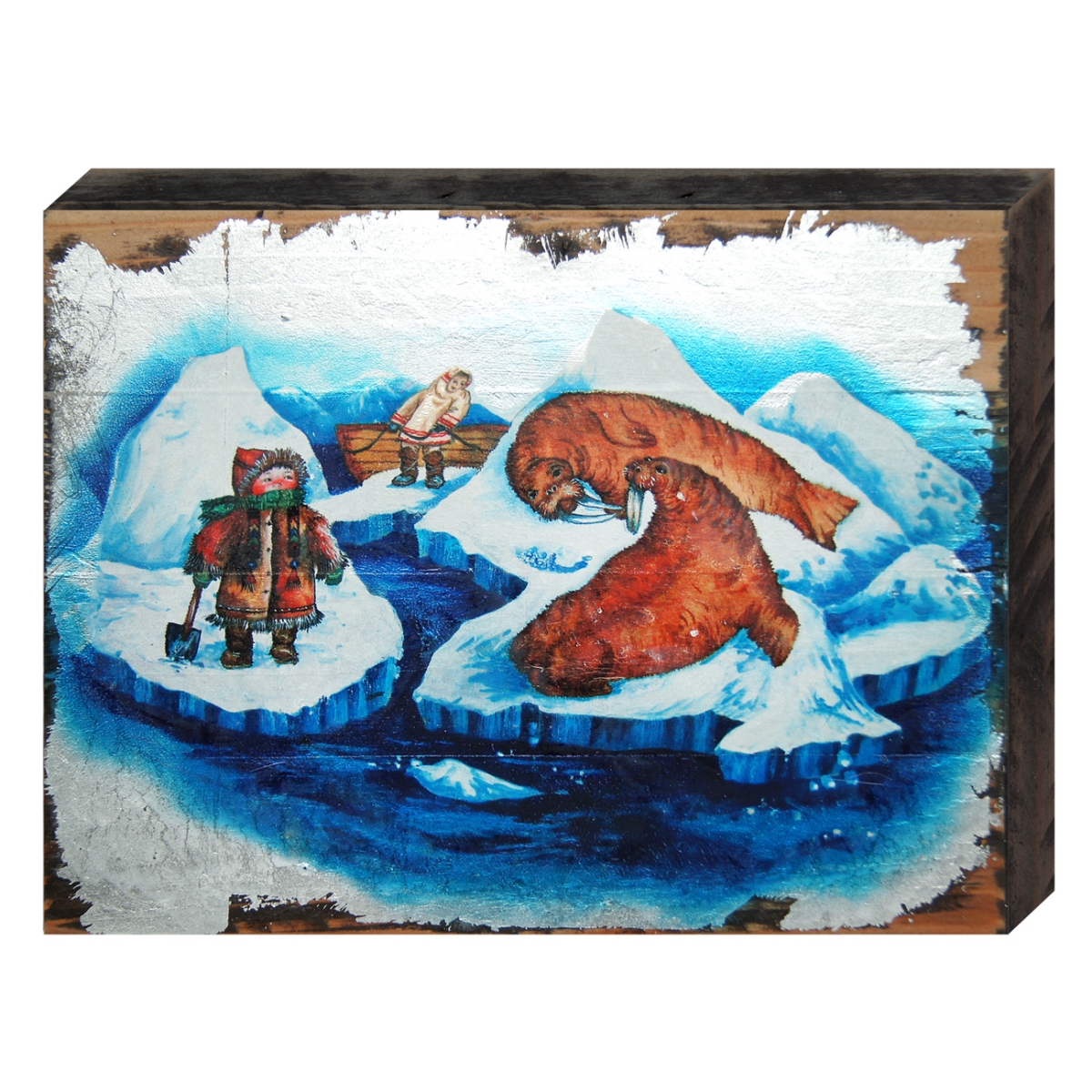 Alaska Walrus Art on Board Wall Decor
