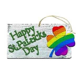 Happy St Patricks Wooden Ornament
