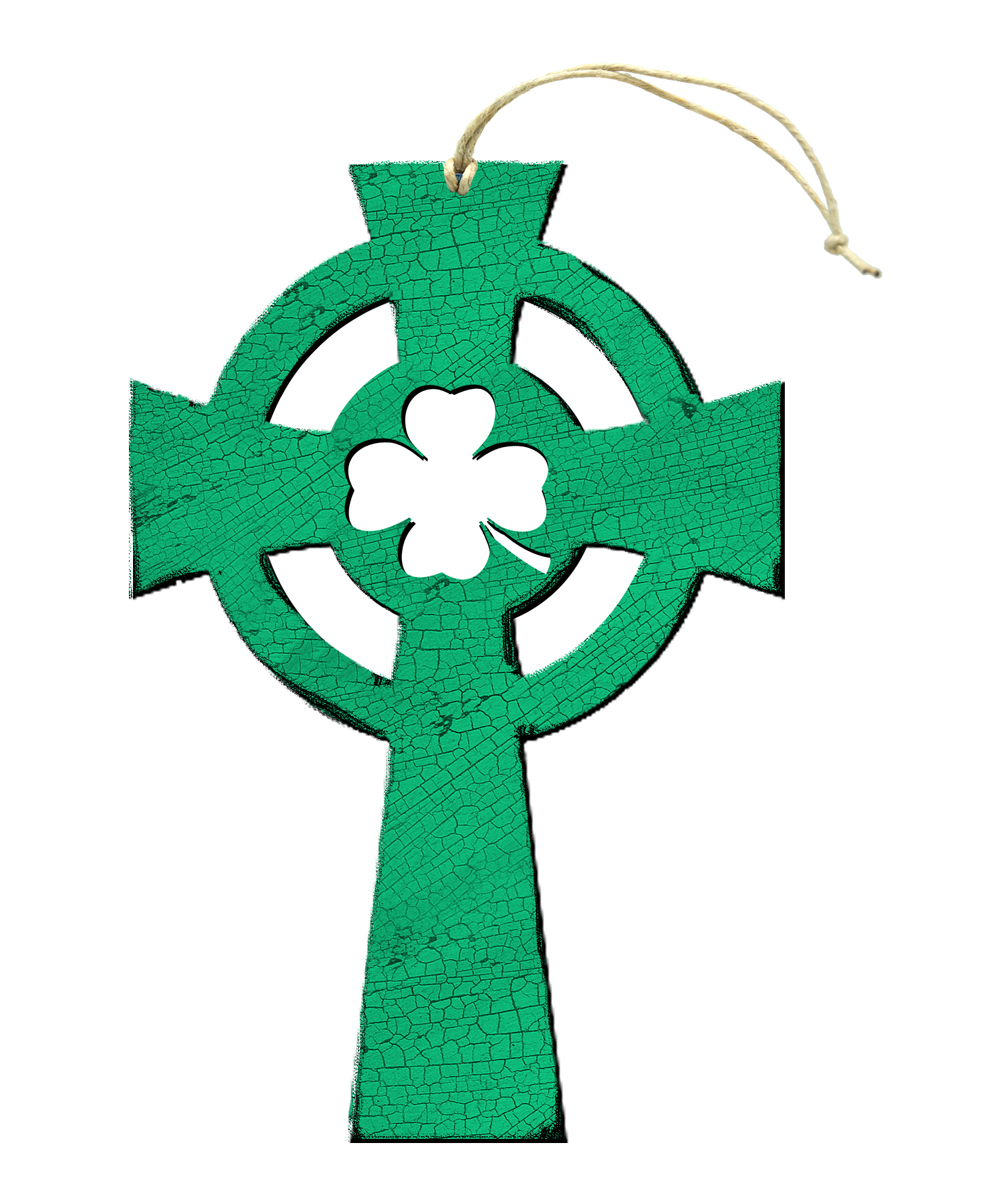Celtic Cross Wooden Ornament