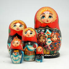 Picture of G.DeBrekht 140073 Russian Matryoshka Wooden Stacking Fairy Tale 5-Nest Doll