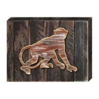 Vintage Monkey Art on Board Wall Decor