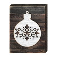 Christmas Ball Art on Board Wall Decor