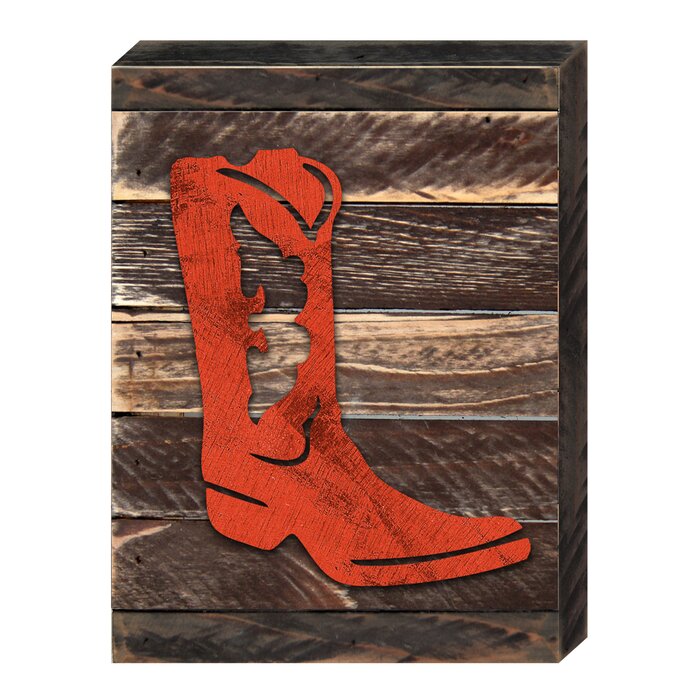 Cowboy Boots Art on Board Wall Decor