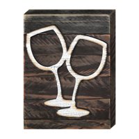 Wine Glass Art on Board Wall Decor