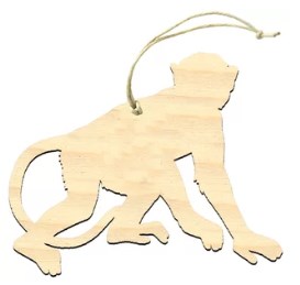 Monkey Wooden Ornament