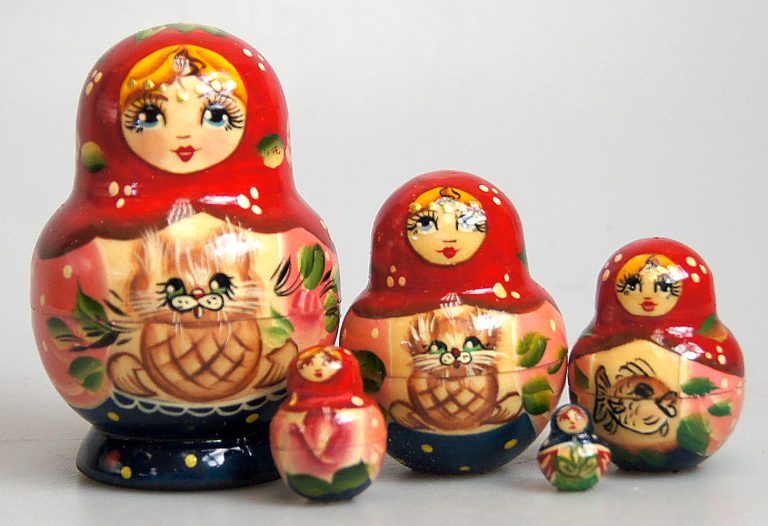 Picture of G.DeBrekht 140071 Russian Matryoshka Wooden Stacking the Best Friends 5-Nest Doll